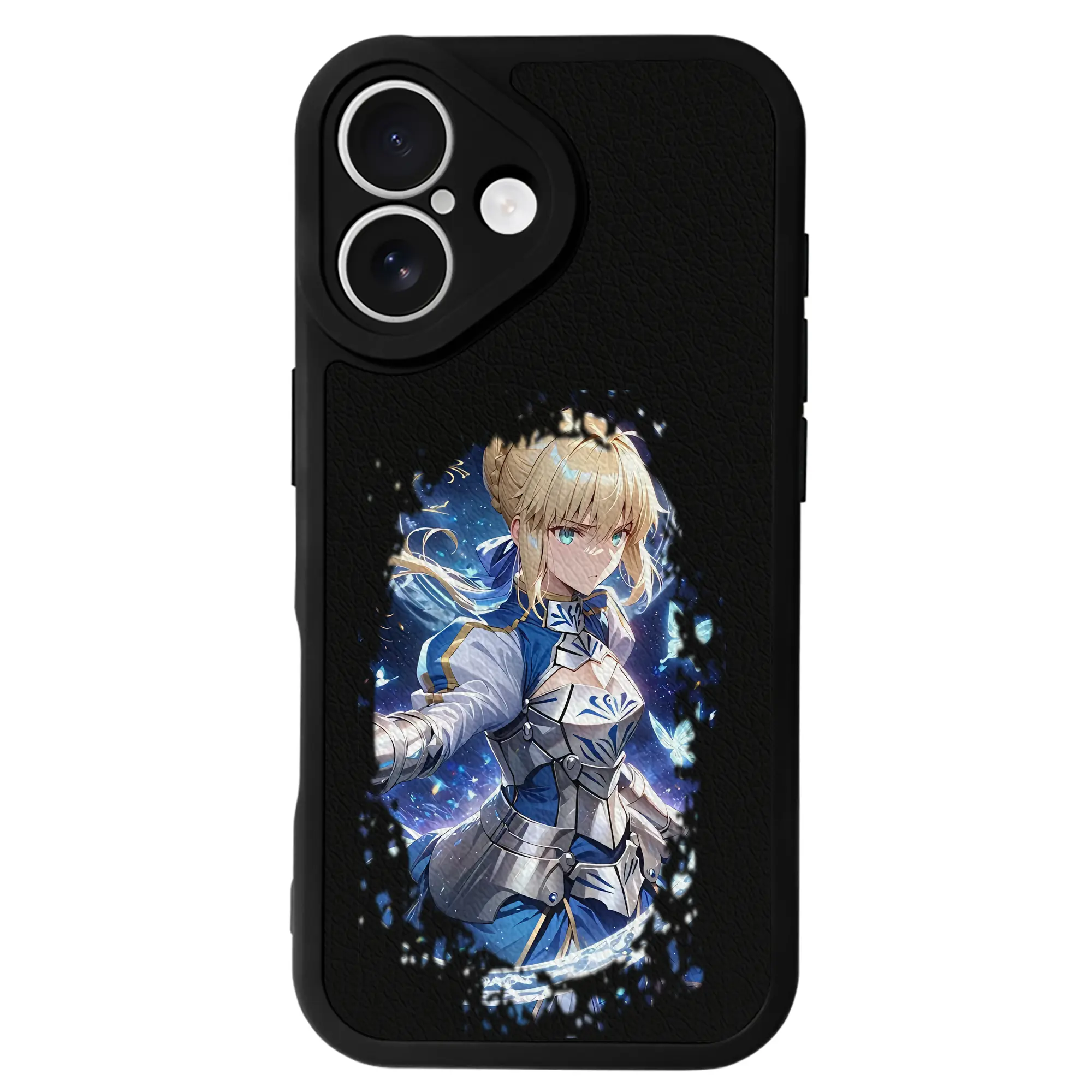 FGO グッズ,アルトリア - IPhone 16シリーズ対応 ・ シリコンスマホケース ・ レザー調 ・ 高精度フィット ・ 耐衝撃 ・ ワイヤレス充電対応 ・ 精密カット
